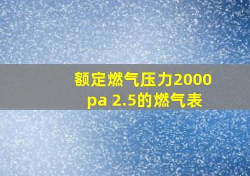 额定燃气压力2000pa 2.5的燃气表